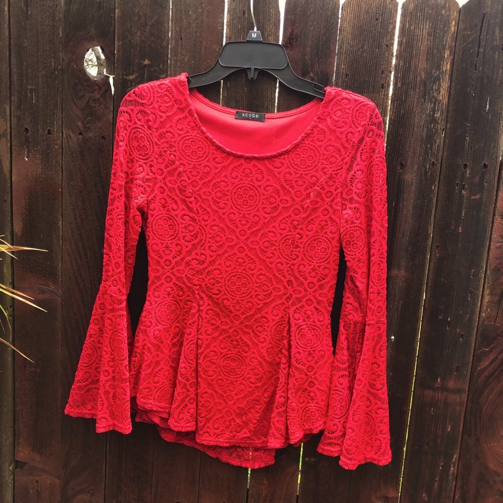 Peplum lace top